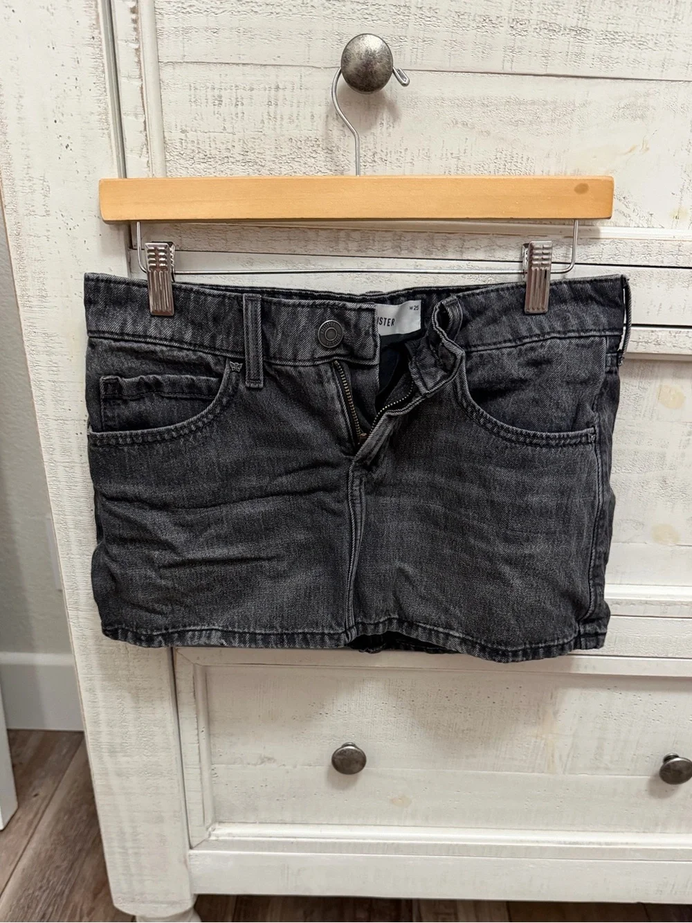 Black hollister denim skirt